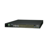 Switch Administrable L3 16-Puertos 100/1000X SFP, 8-Puertos Gigabit TP/SFP, 4-Puertos 10G SFP+ Stackable