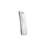 Control remoto 2 canales para motores de persiana Somfy con señal inalámbrica, instrucciones: sube, baja y detener, con posición favorita programada.