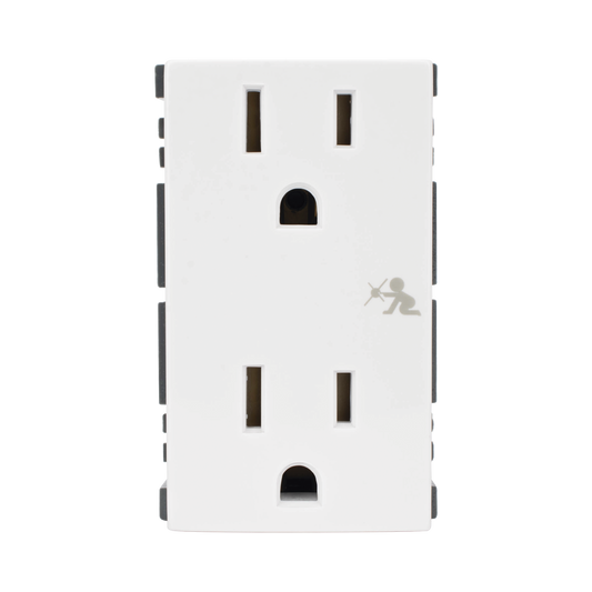 Módulo Dúplex de Contactos Eléctricos 10A 127V Color Blanco / Compatible con Cajas para Pavimento SM-CPAV-2 y SM-CPAV-4 / Requiere Adaptador SM-ADAP-FP para Fijación / Modelo 25424-30