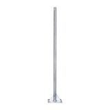 Mástil de 2 metros de 2" Diámetro, con Opresor, Base Soldada . Galvanizado por Inmersión en Caliente.