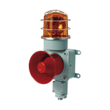 Combinación de luz de advertencia giratoria color Ámbar con bocina eléctrica para aplicaciones de la industria a 24 VCD, máx. 120 dB