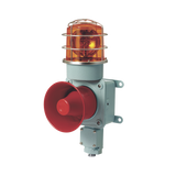 Combinación de luz de advertencia giratoria color Ámbar con bocina eléctrica para aplicaciones de la industria a 24 VCD, máx. 120 dB (No Incluye guarda)