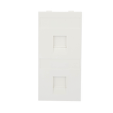 Placa Plana de Voz y Datos con Guardapolvo para 2 RJ45 / Color Blanco / 2 Puertos para Jacks Keystone / Compatible con Cajas de Pavimento SM-CPAV-2 y SM-CPAV-4 / Modelo S76B/9