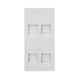 Placa Plana de Voz y Datos con Guardapolvo para 4 RJ45 / Color Blanco / 4 Puertos para Jacks Keystone / Compatible con Cajas de Pavimento SM-CPAV-2 y SM-CPAV-4 / Modelo S76C/9