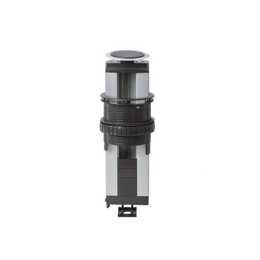 Teleblock Simon K45 para Voz, Datos, Multimedia o Contactos Eléctricos / Capacidad para 4 Módulos K45 / Apertura Manual con Tapa Abatible / Instalación en Mobiliario de Oficina o Comercial /  (KTL204CY))