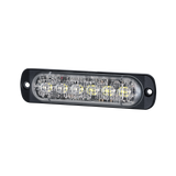 Luz Auxiliar de 12 LED, Rojo/Azul, SAE, Bisel Negro, Lente Transparente