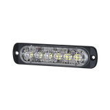 Luz Auxiliar de 12 LED, Rojo/Claro, SAE, Bisel Negro, Lente Transparente