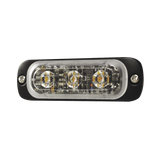 Luz Auxiliar de 3 LED, Ambar, SAE, 12-24 Vcd, Lente transparente