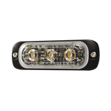 Luz Auxiliar de 3 LED, Roja, SAE, 12-24 Vcd, Lente transparente