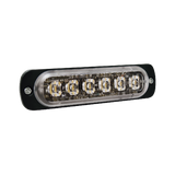 Luz Auxiliar de 6 LED, Azul, Bisel Negro, Lente Transparente