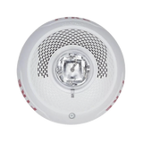 Bocina con Lámpara Estroboscópica, Montaje en Techo, Color Blanco, Nuevo Diseño Moderno y Elegante y Menor Consumo de Corriente