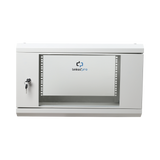 Gabinete de Pared de 6U con Puerta de Cristal Templado, 455 mm de Profundidad Total, Rack de 19'', Acero Reforzado Color Gris Mate