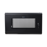 Gabinete de Pared de 6U con Puerta Perforada, 455 mm de Profundidad Total, Rack de 19'', Acero Reforzado Color Negro