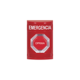 Botón de Emergencia, Texto en Español, Color Rojo, Acción Mantenida, Girar para Restablecer y LED Multicolor