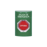 Botón de Salida de Emergencia , Texto en Español,  Acción Mantenida, Girar para Restablecer, LED de iluminación