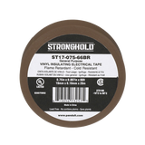 Cinta Eléctrica STRONGHOLD para Aislar, de PVC, Uso General Reparación y Mantenimiento, Grosor de 0.18mm (7 mil), Ancho de 19mm, y 20.12m de Largo, Color Café