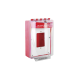 Cubierta Universal De Policarbonato Con Espaciador y Placa De Montaje Interna, Texto De Incendio En Español, Interior/Exterior, Serie Universal Stopper®