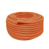 Manguera Poliducto Corrugado Flexible Naranja Reforzado de 1" x 50 m Para Instalaciones Eléctricas /Polietileno Alta Densidad HDPE/ Con guía /Resistente a Intemperie.