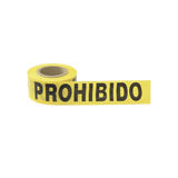 Cinta para barricada "PROHIBIDO EL PASO" de 100 m y ancho de 3".