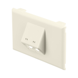 Placa de Pared Horizontal T70, Salida Para 2 Puertos Mini-Com, Con Espacios Para Etiquetas, Color Blanco Mate