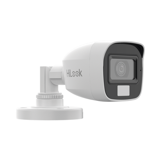 [Dual Light + ColorVu] Bala TURBOHD 2 megapixel / 20 mts IR + 20 mts luz blanca / Lente 2.8 (100° de Visión)  /  Exterior IP66 / Audio por Coaxitron / TVI-AHD-CVI-CVBS / Metal / Smart-Hybrid light