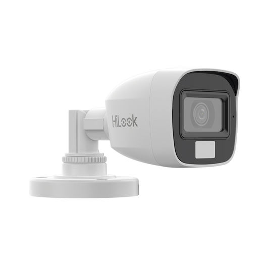 [Dual Light + ColorVu] Bala TURBOHD 3K megapixel / 20 mts IR + 20 mts luz blanca / Lente 2.8 (105° de Visión) / Exterior IP66 / Audio por Coaxitron / TVI-AHD-CVI-CVBS / Metal  / Smart-Hybrid light