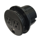 Multicontactos empotrable Doble/ USB "A & C", Color Negro, no incluye cable de poder (11000-83604)