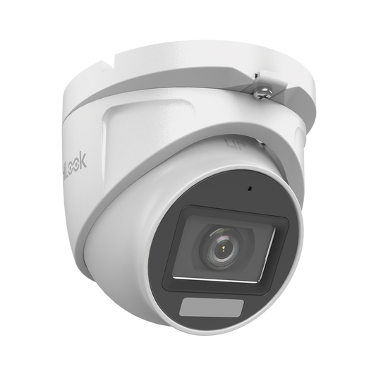 [Dual Light + ColorVu] Turret TURBOHD 3K megapixel / 30 mts IR + 20 mts luz blanca/ Lente 2.8 (105° de Visión) / Exterior IP66 / Audio por Coaxitron / TVI-AHD-CVI-CVBS / Metal  / Smart-Hybrid light