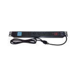 Tomacorriente Horizontal (PDU) de 6 contactos (NEMA 5-15R) + 2 USB para instalación en Rack de 19", 1UR, 125 Vca/ 15 A (THE0040091001001)
