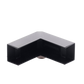 Esquinero Exterior Color Negro de PVC Auto Axtinguible, Para Canaleta TMK-1720-N-CC (5210-02003)