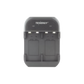Cargador rápido de 2 compartimientos para baterías Ni-MH; Aplicable en baterías de 9 V /color negro