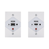 Kit Extensor HDMI en PLACAS DE PARED para distancias de 40 metros / Resolución 1080P @ 60 Hz / Cat 6/6A/ 7 / HDR/ Cero Latencia / Soporta Control Remoto / Placa de pared de 2.74 x 4.49” (tamaño estándar de EE.UU.).