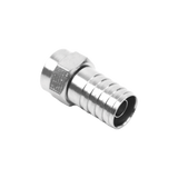 Conector F Macho, Plegable de Doble Blindaje para cable RG-59, Cuerpo de Bronce Niquelado.