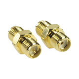 Adaptador en Línea de Conector SMA Hembra Inverso a SMA Hembra, Oro/ Oro/ Teflón,