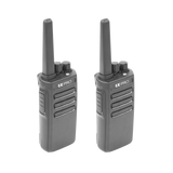 Par de radios TX500 VHF 136-174 MHz con 5 watts de potencia, 16 Canales Preconfigurados.