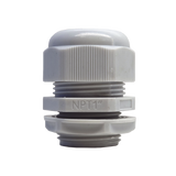 Conector Plástico Blanco Tipo Glándula para Rosca NPT 1"