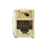 Jack UltraMAX Cat5e, UTP, Montaje híbrido en Placa de Pared (Plano y Angulado), Color Marfil, Punch Down