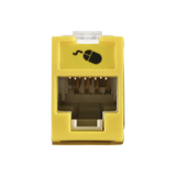 Jack UltraMAX Cat6A, UTP, Montaje híbrido en Placa de Pared (Plano y Angulado), Color Amarillo, Punch Down