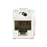 Jack UltraMAX Cat6, UTP, Montaje híbrido en Placa de Pared (Plano y Angulado), Color Blanco, Punch Down