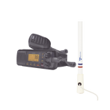 Kit de radio UM385BK | mas antena marina de fibra de vidrio TX-5206-SYS y soporte para antena 4186