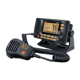 Radio Móvil Marino VHF, color negro con receptor de GPS integrado, puerto de conexión NMEA 2000, 25W de potencia de RF, sumergible IPX8.