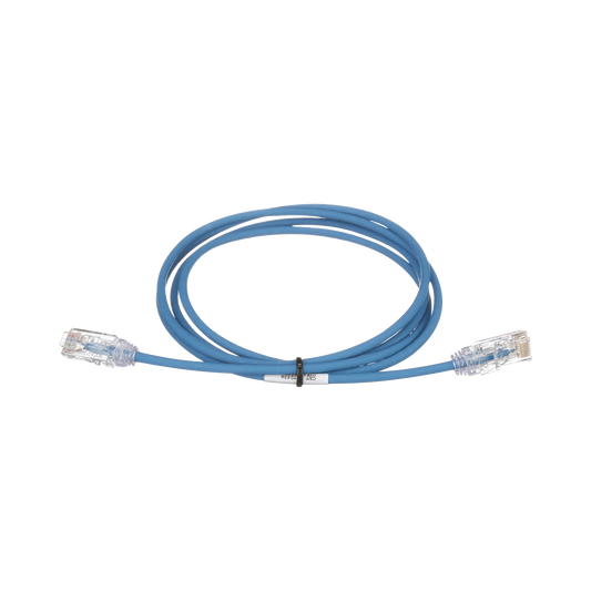 Cable de Parcheo TX6, UTP Cat6, Diámetro Reducido (28AWG), Color Azul, 10ft