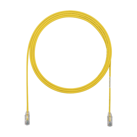 Cable de Parcheo TX6, UTP Cat6, Diámetro Reducido (28AWG), Color Amarillo, 10ft
