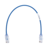 Cable de Parcheo TX6, UTP Cat6, Diámetro Reducido (28AWG), Color Azul, 1ft