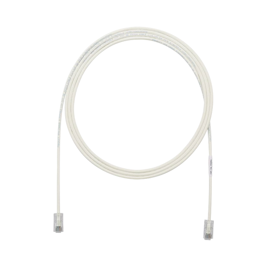 Cable de Parcheo UTP Cat6A, CM/LSZH, Diámetro Reducido (28AWG), Color Blanco Mate, 7ft