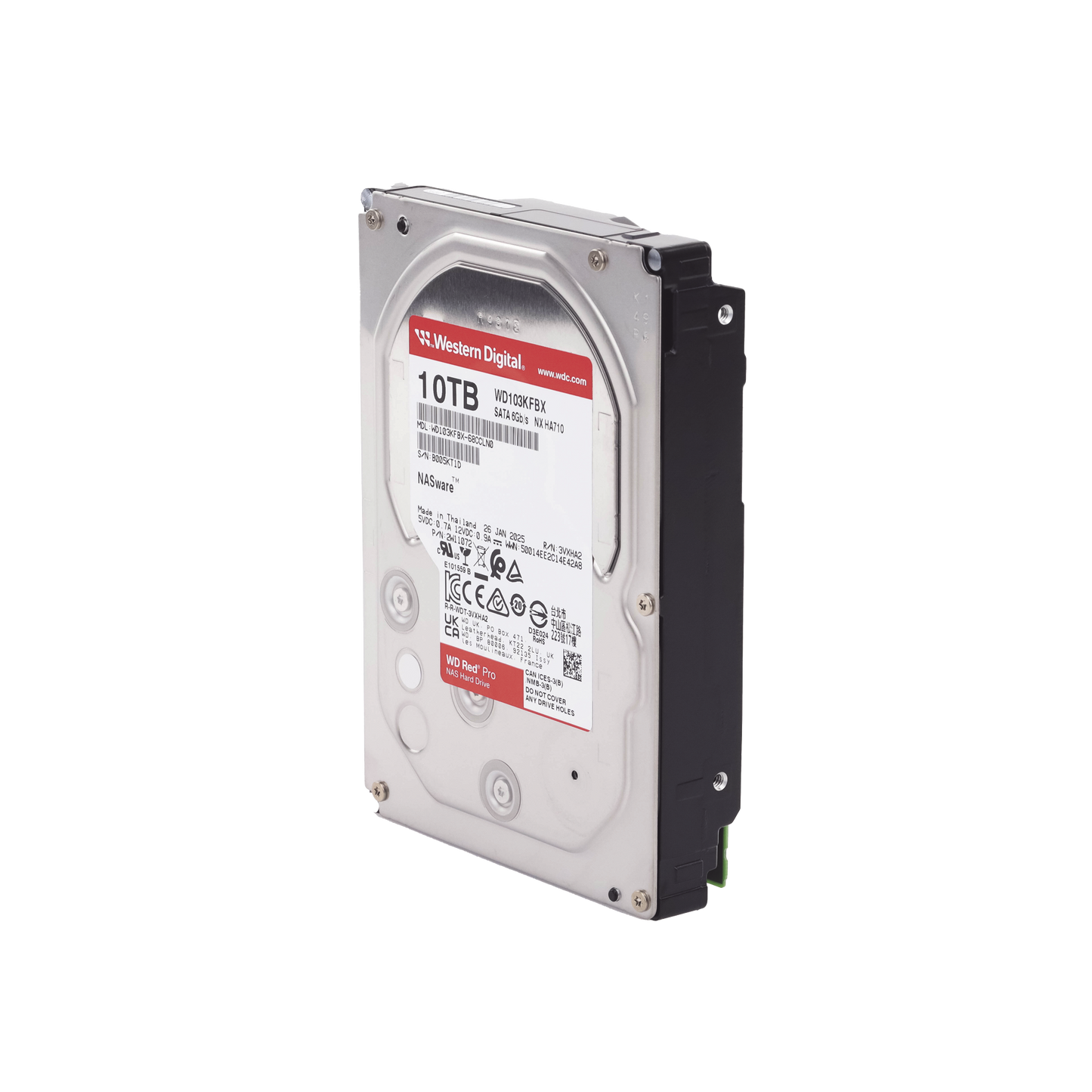 Disco Duro Red Pro de 10TB / 7200 RPM / Optimizado para NAS / Uso 24-7 / 5 Años de Garantia