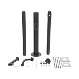 Poste Seccionado de 3 Metros / Especializado para la Instalación de Videovigilancia / Incluye Base de Cimentación y Brazo para Cámara PTZ / Color Negro