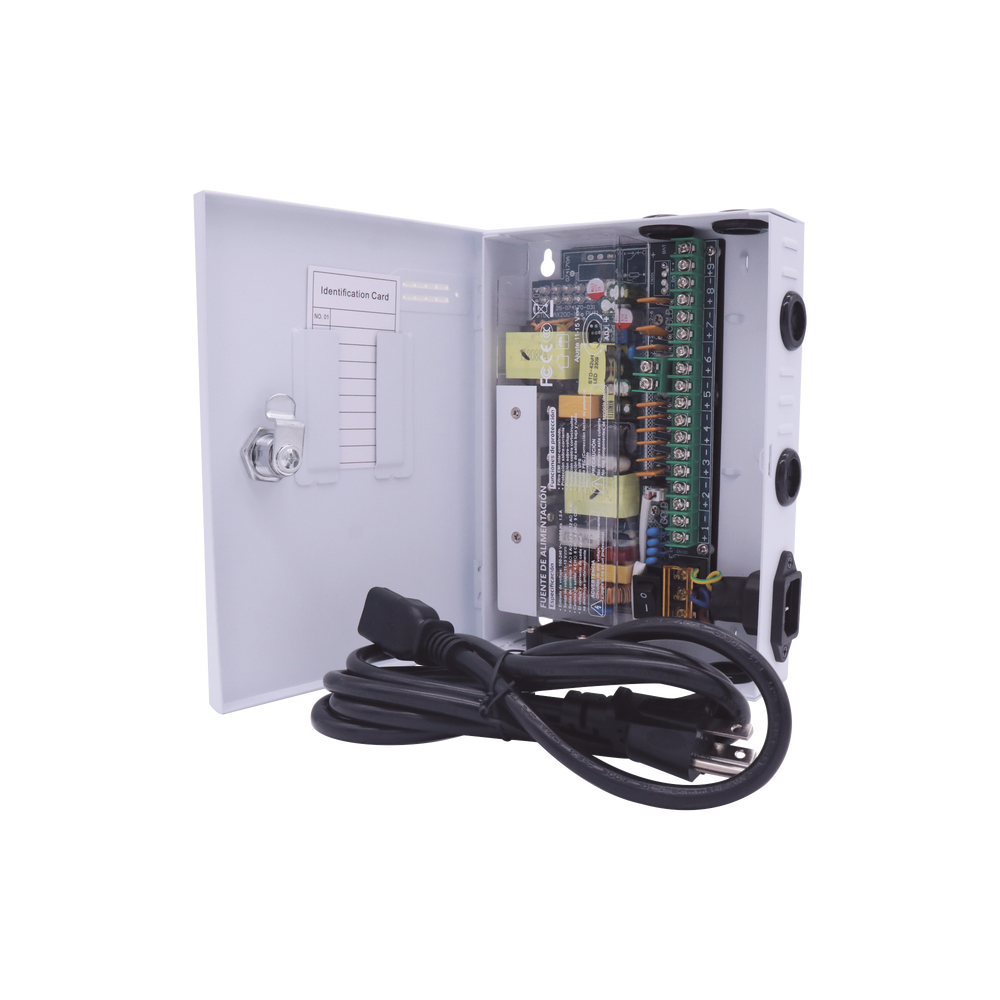 Fuente PREMIUM / 11-15 V / 9 canales / 16 A / Alta tecnología en seguridad / Doble ventilador / Hasta 1.8 Amperes por Salida / Filtro de ruido por canal / Diseño de alta gama.