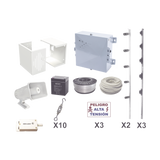 KIT ESENCIAL PARA 25Mts PERIMETRALES DE CERCO ELÉCTRICO PARA PROTECCIÓN DE ROBOS EN CASAS, NEGOCIOS, BODEGAS,ETC.