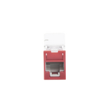Jack Z-MAX UTP Categoría 6, Montaje híbrido en Placa de Pared (Plano y Angulado), Color Rojo